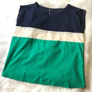 3x$25 Sleeveless Tri-Color Block Blouse, Sz XXL